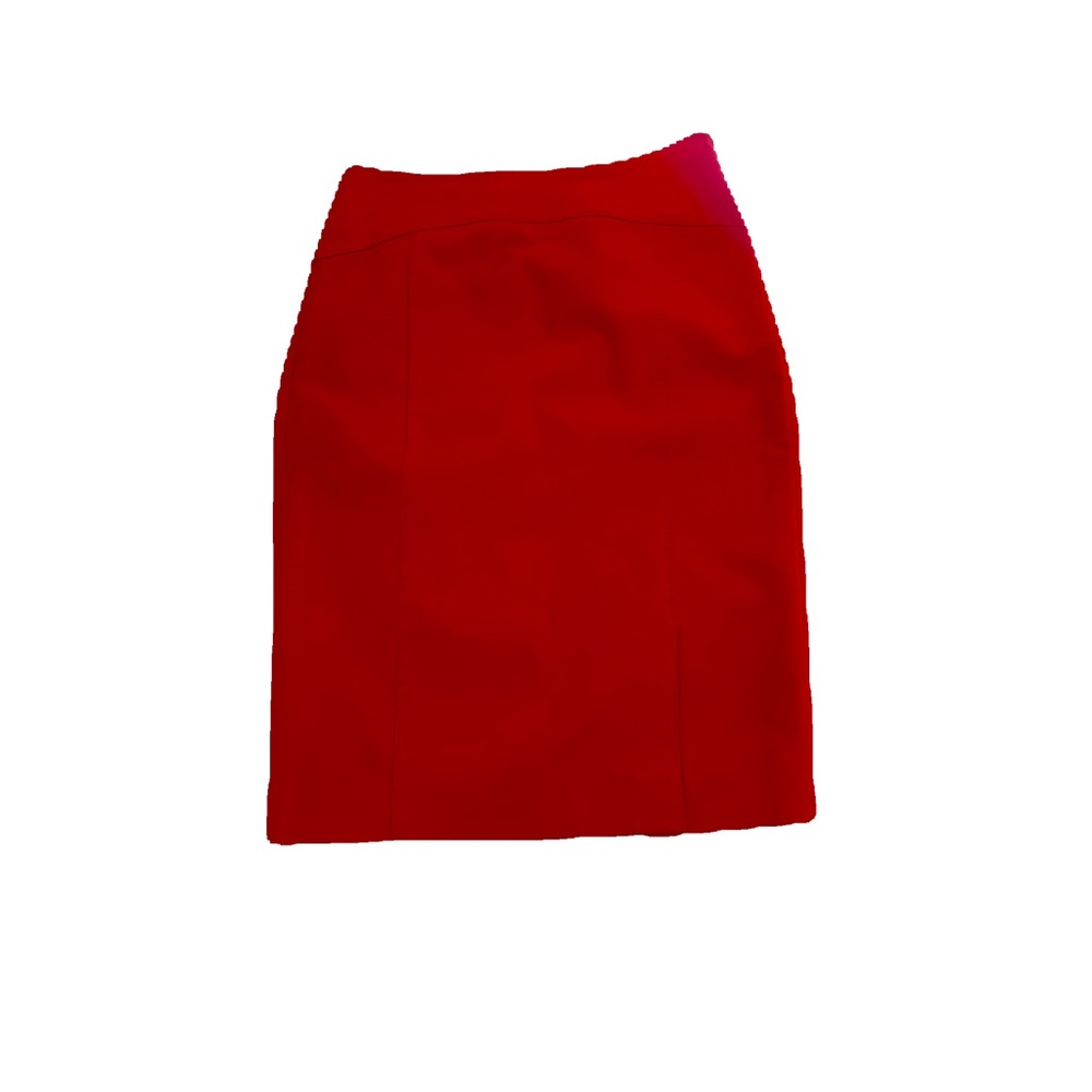 BANANA REPUBLIC RED COTTON BLEND MIDI PENCIL SKIRT IN SIZE 0